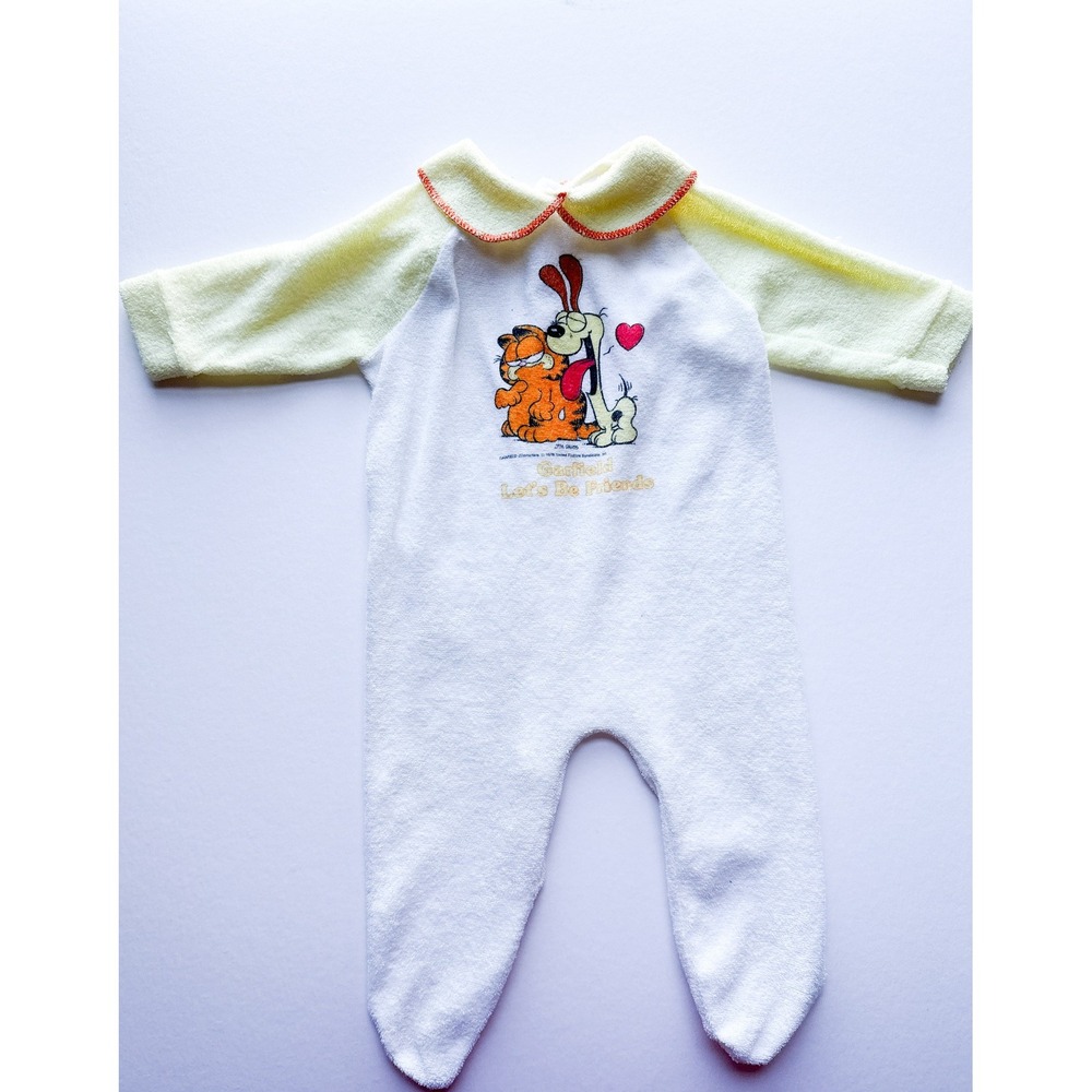 Vintage Lullaby Land Garfield & Odie Terry Cloth Romper Large 14-19 lbs